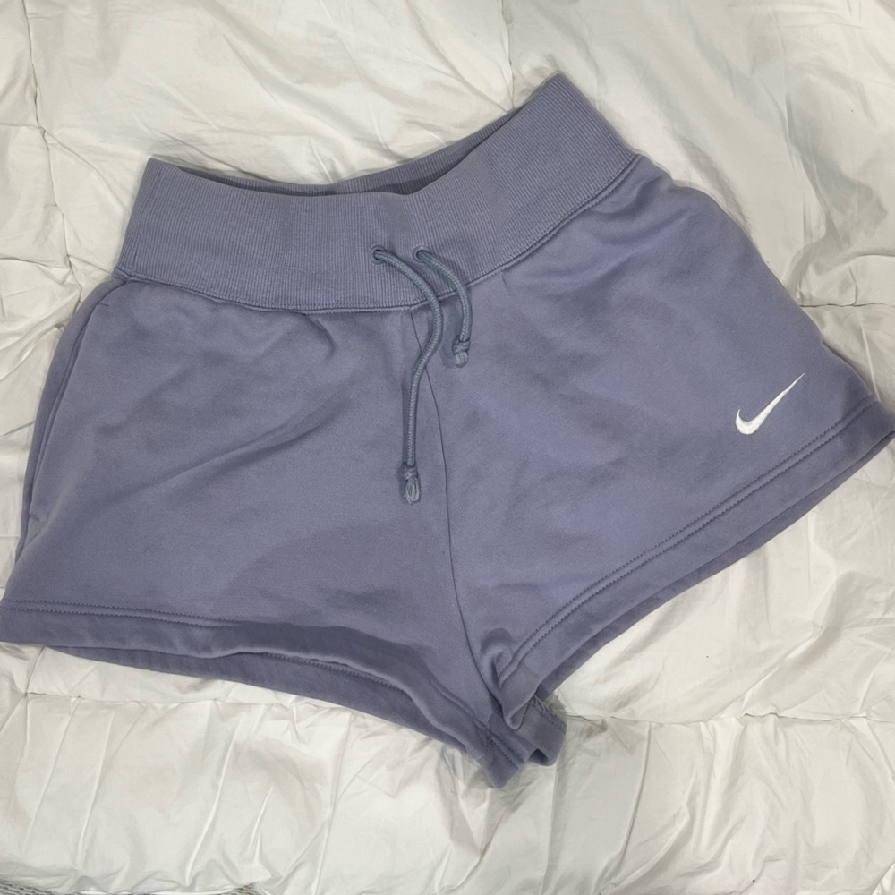 Lavender colored Nike sweat shorts
